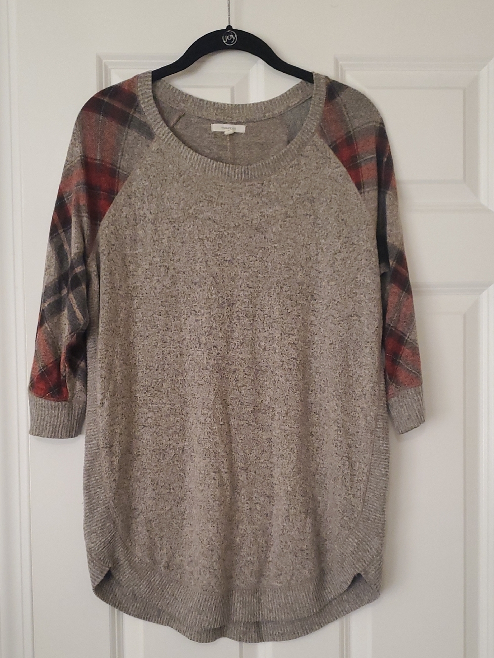 Maurices Gray Marled Knit Crewneck Top